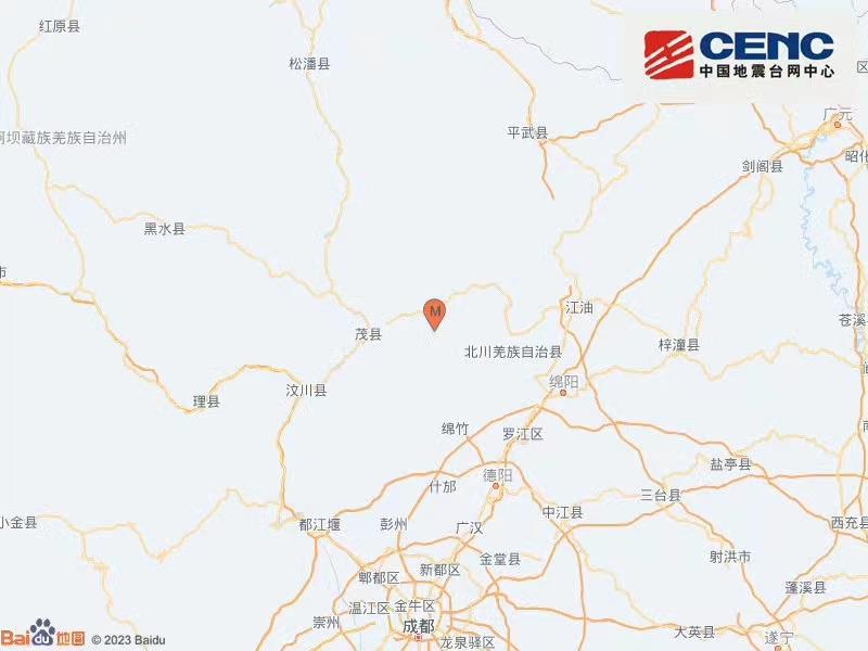 四川阿坝州茂县造成3.3级地动 震源深度18公里