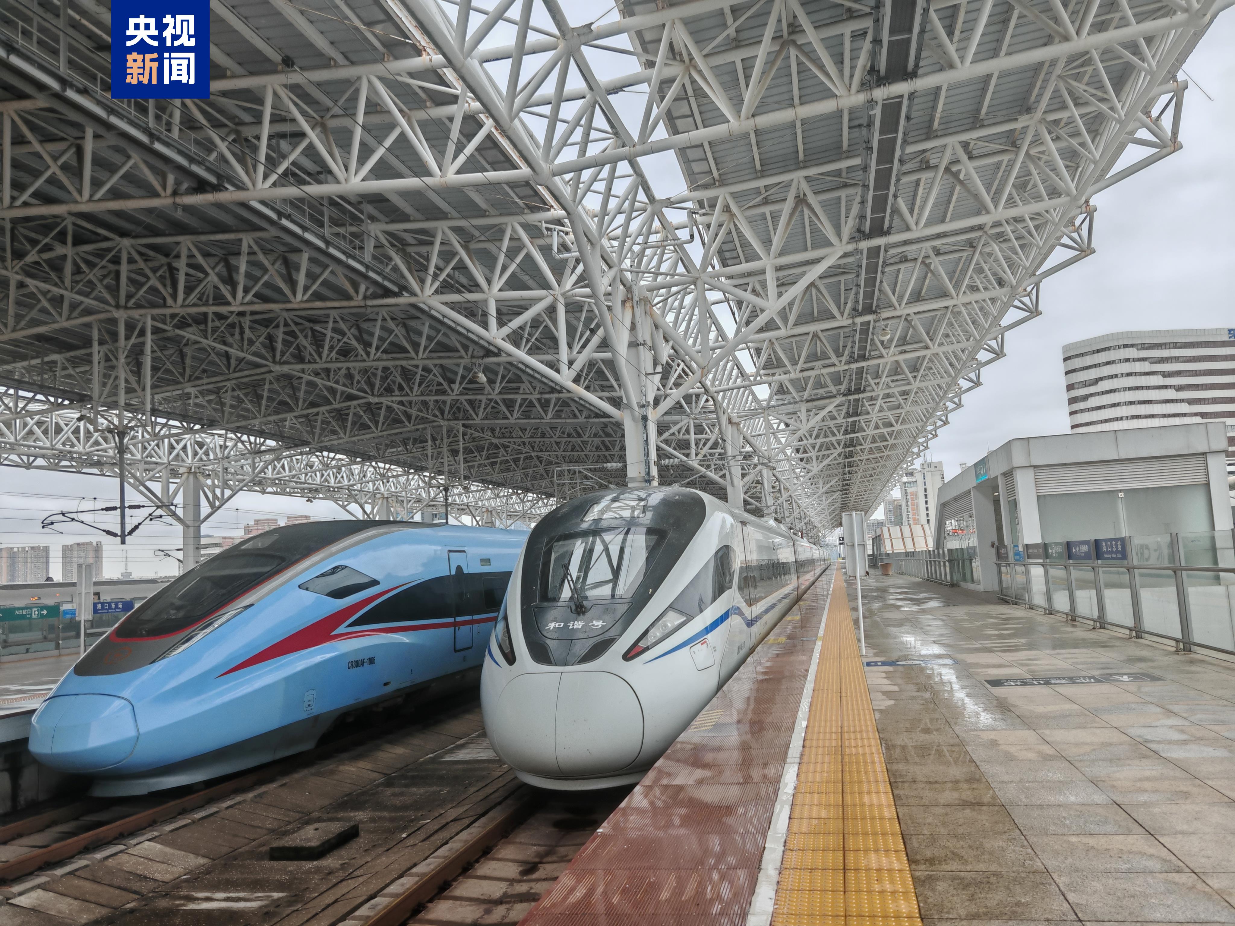 受台风持续影响 海南环岛高铁临时停运