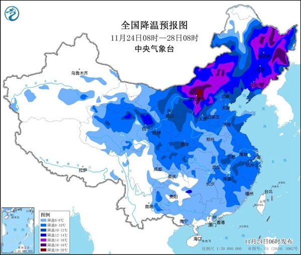 寒潮持续发威！北方多地最高温将跌破冰点，东北等地需防强降雪|界面新闻 · 快讯