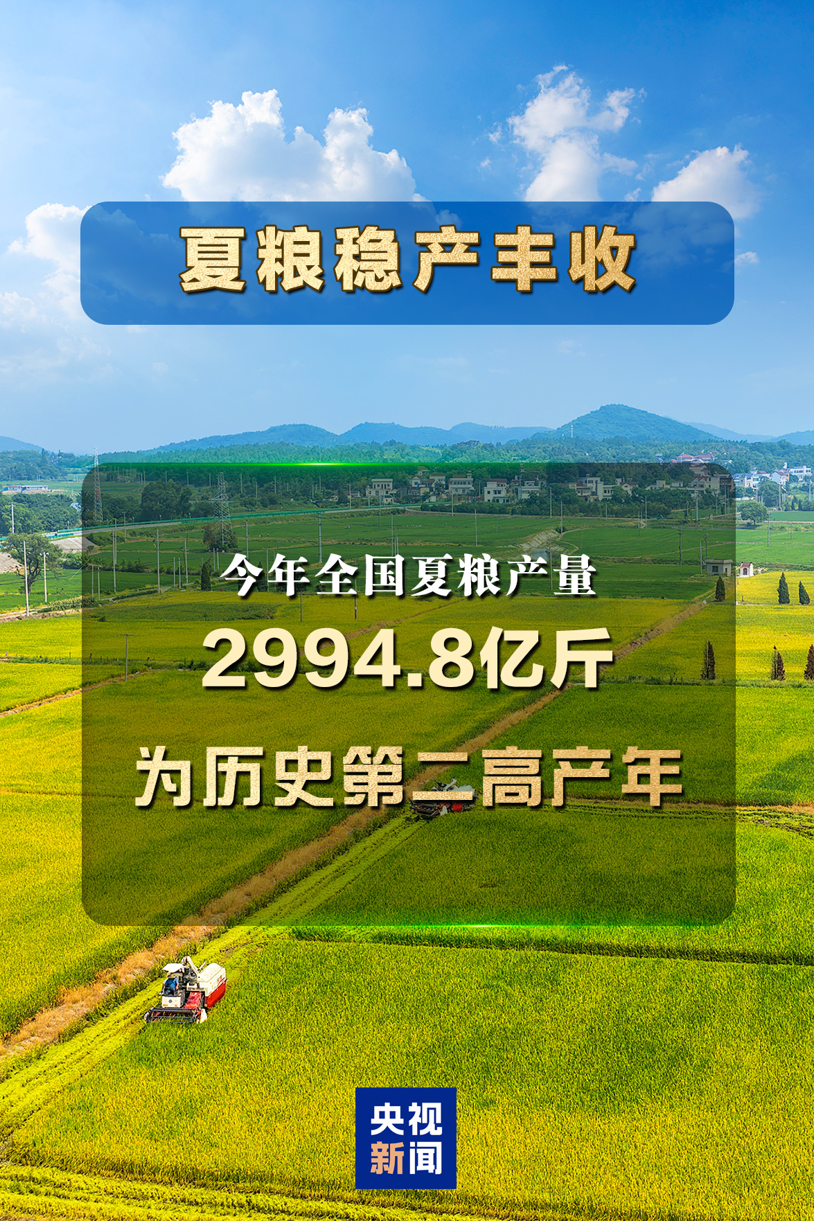 夏粮稳产丰收 七大亮点看上半年农业农村经济
