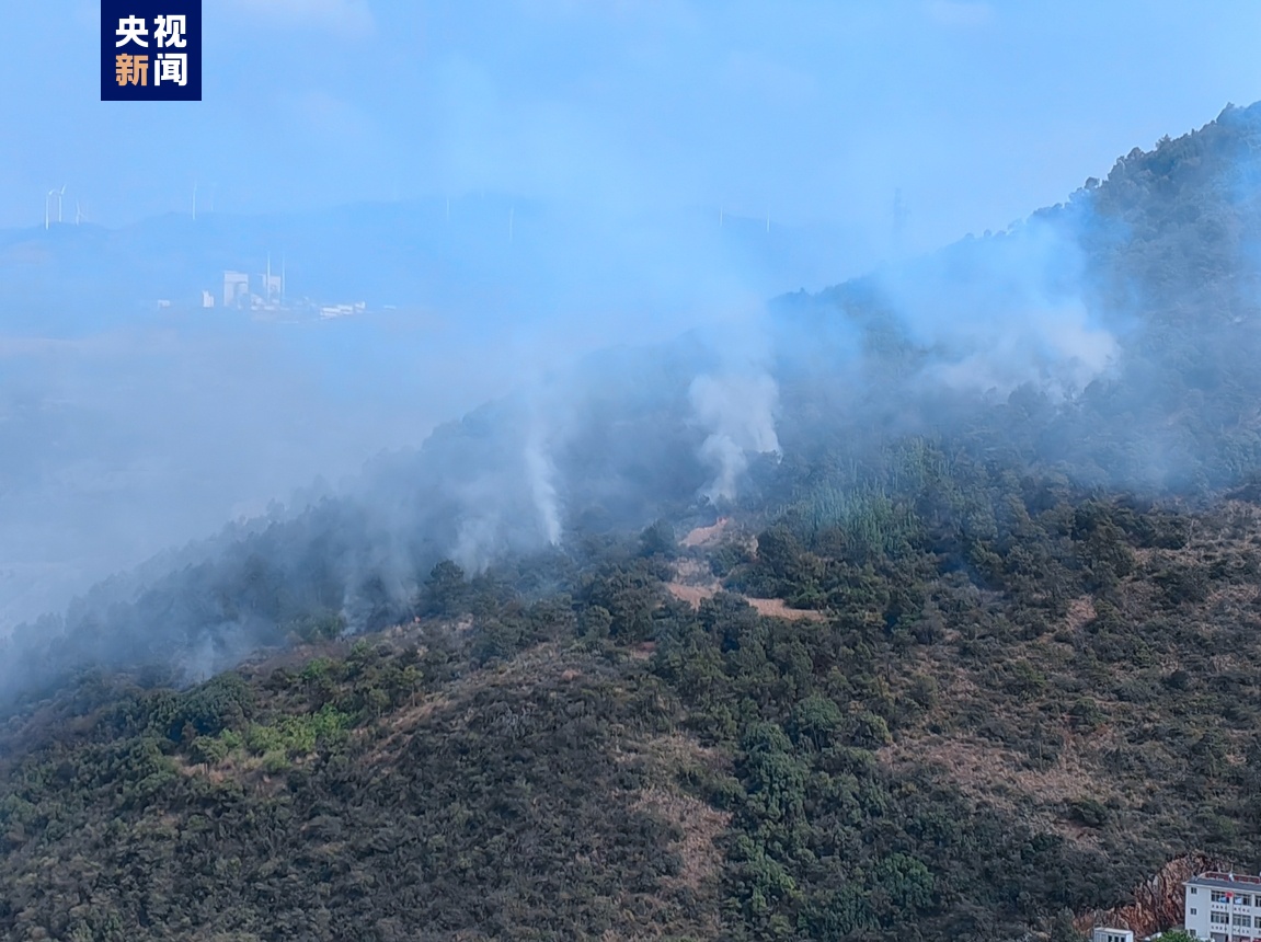 云南大理海东镇突发山火 400余名森林消防紧急增援