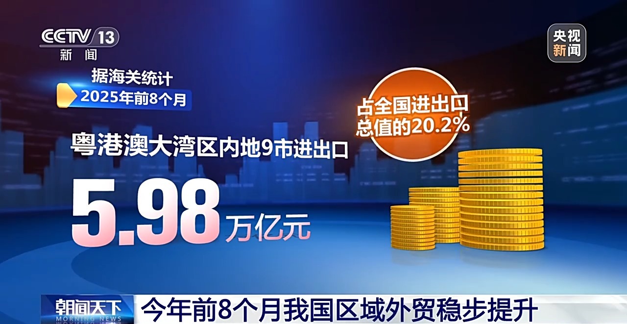 今年前8个月我国区域外贸稳步提升