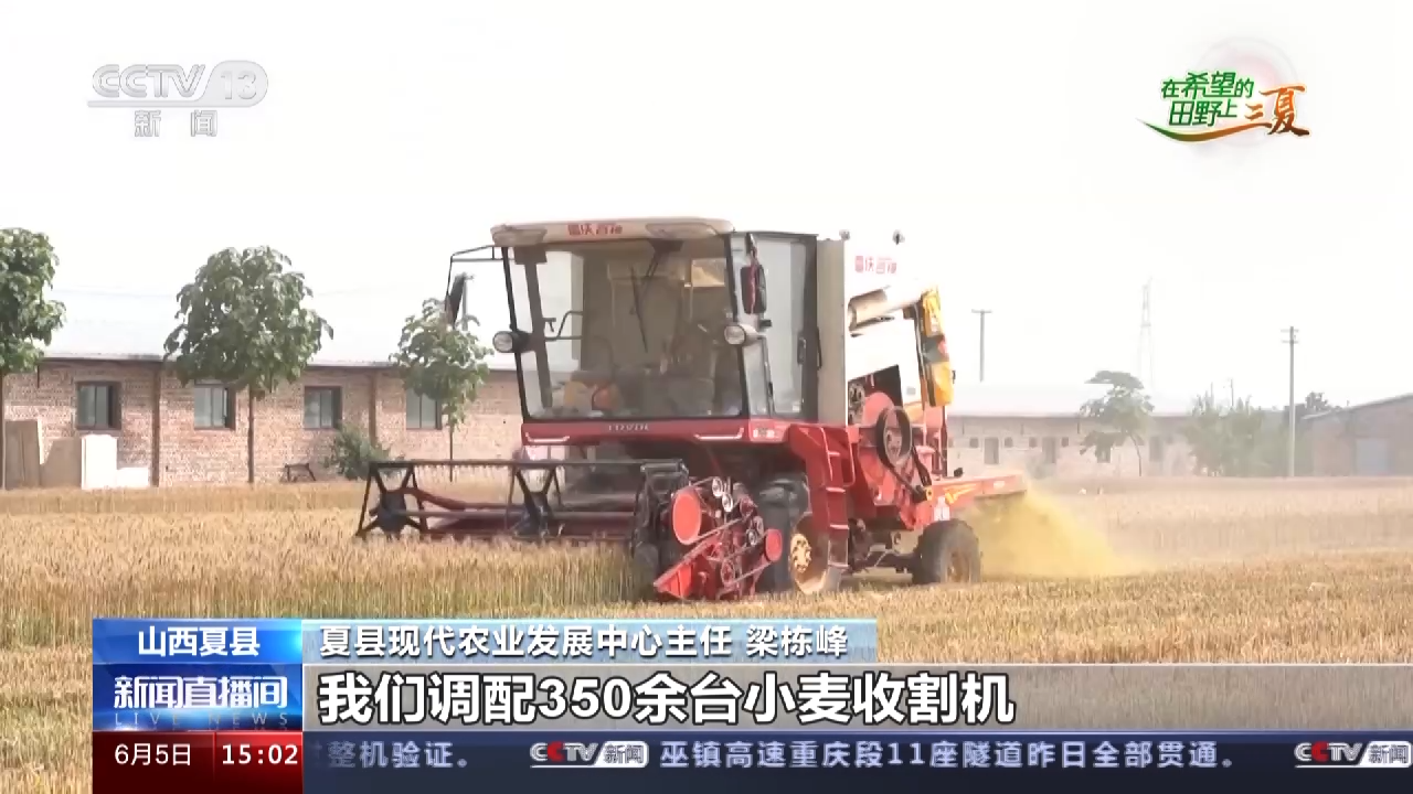山西夏县小麦丰收 种粮大户2天抢收200多亩